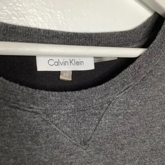 Calvin Klein Top Gray Black Layered Look Tulip Back XS - Picture 6 of 7